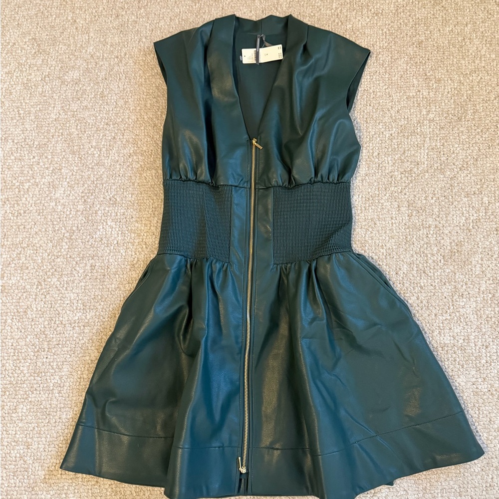NWT Anthropologie faux leather Sleeveless Dress